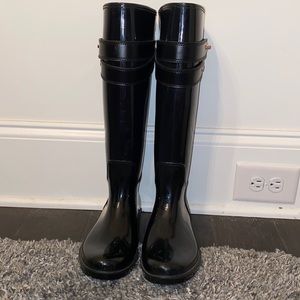 Coach Talia Tall Black Rain Boots Women 7